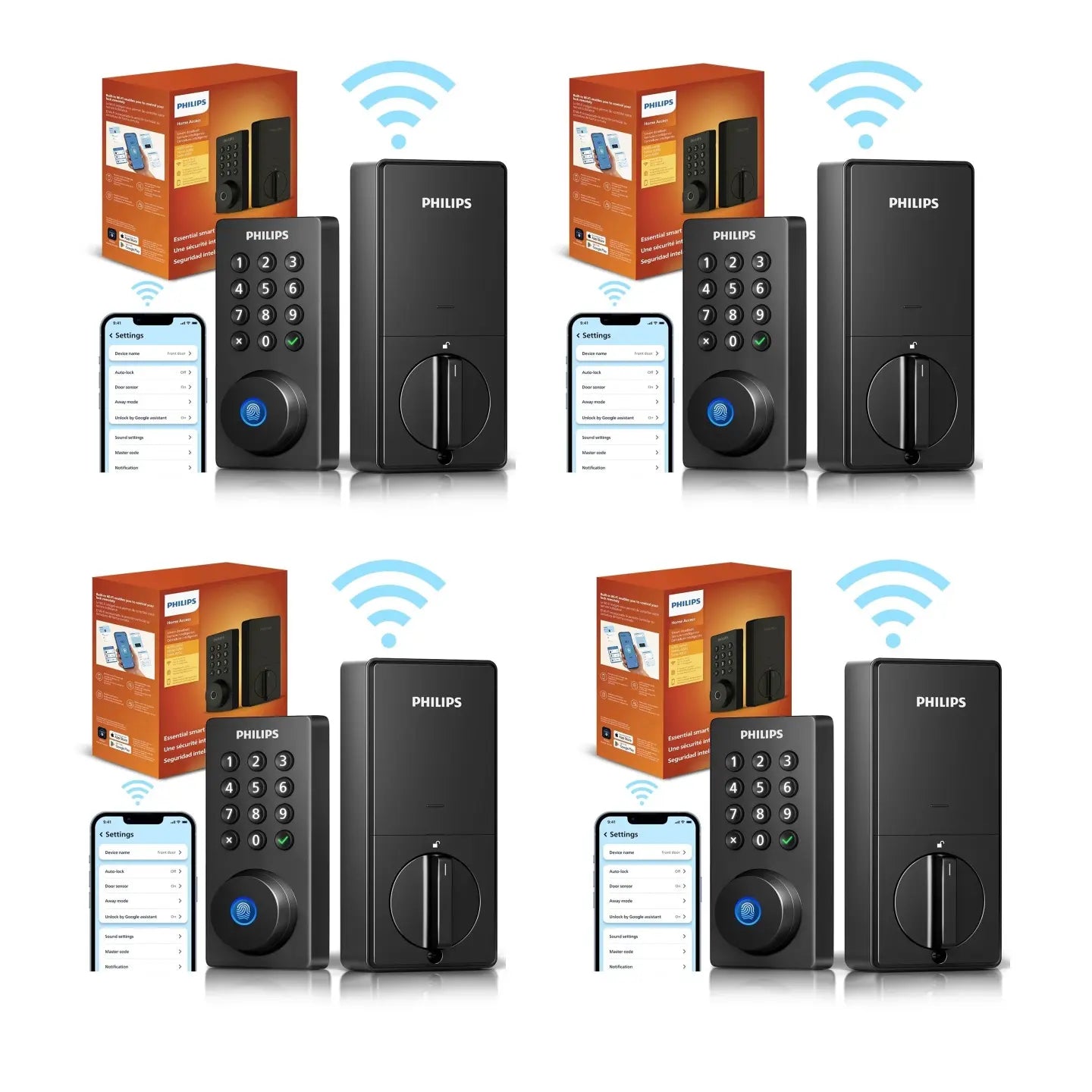 Philips Smart Fingerprint Door Lock, 5-In-1 Keyless Entry Deadbolt, App-Assisted Control, Built-In Wifi, 6-Month Battery Life L3