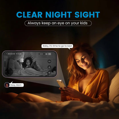 2K Indoor Camera: 360° Pan/Tilt Home Security for Pets, Motion Detection, Night Vision, 2-Way Audio, Alexa Compatible, App Control