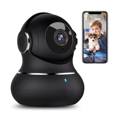 2K Indoor Camera: 360° Pan/Tilt Home Security for Pets, Motion Detection, Night Vision, 2-Way Audio, Alexa Compatible, App Control