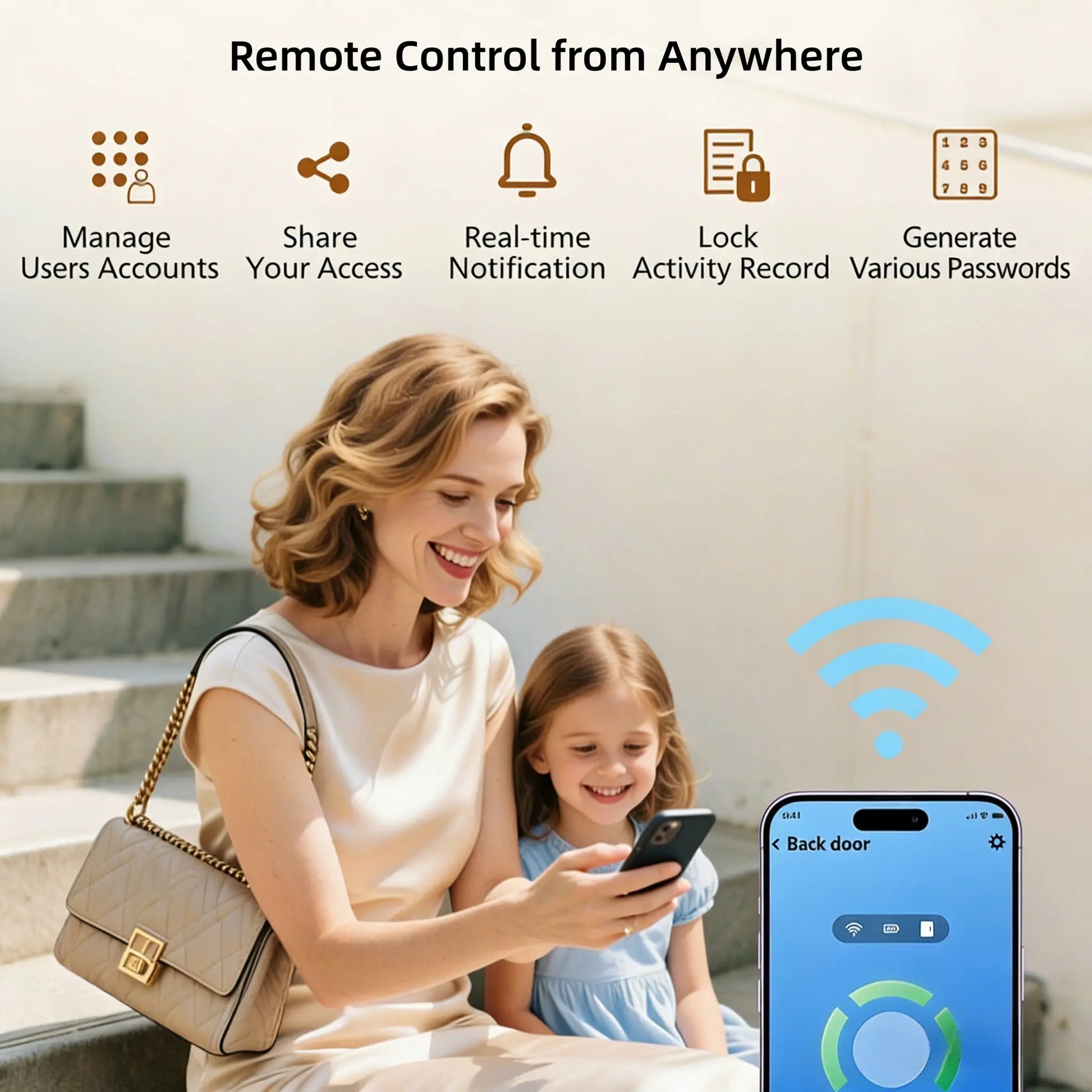 Philips Smart Fingerprint Door Lock, 5-In-1 Keyless Entry Deadbolt, App-Assisted Control, Built-In Wifi, 6-Month Battery Life L3