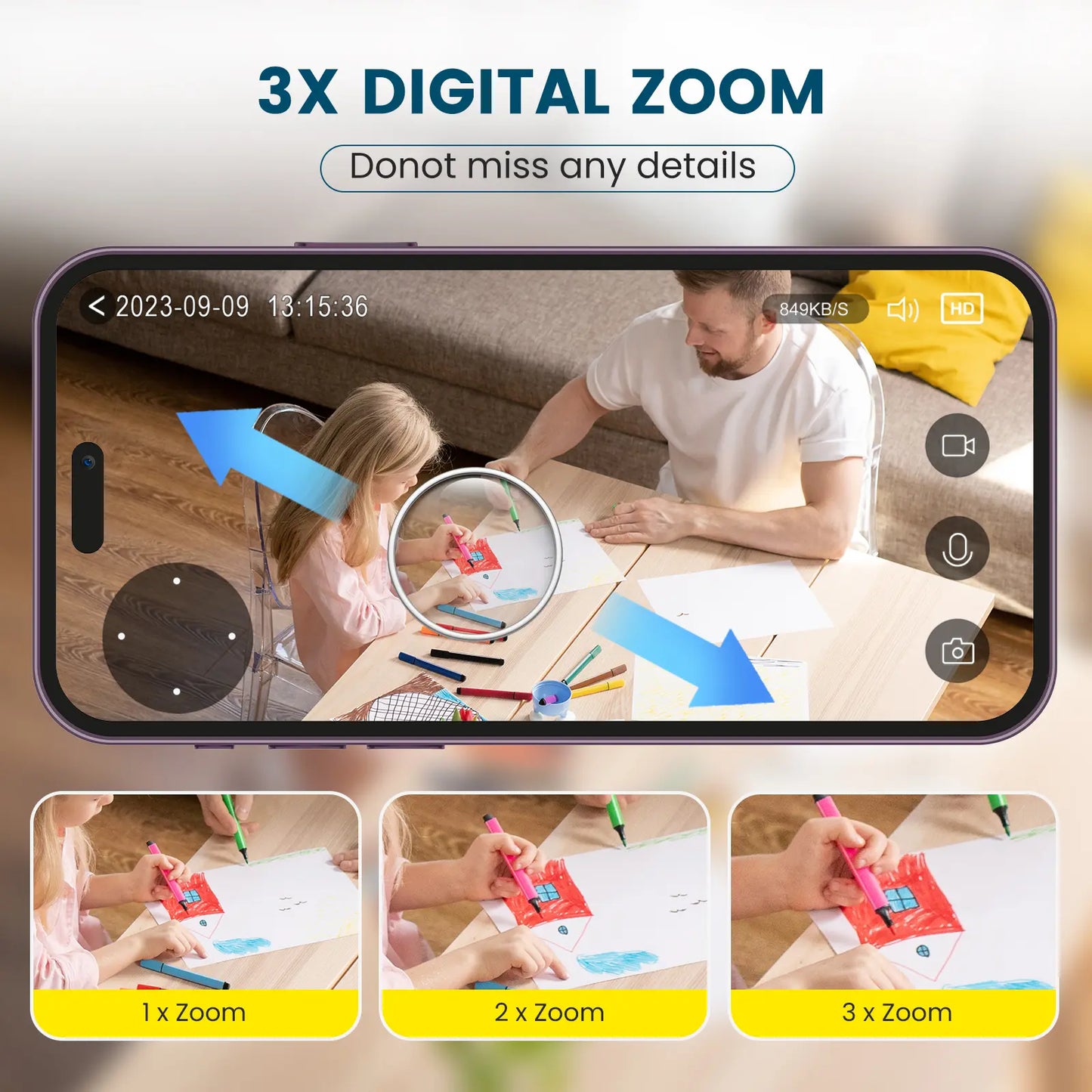 2K Indoor Camera: 360° Pan/Tilt Home Security for Pets, Motion Detection, Night Vision, 2-Way Audio, Alexa Compatible, App Control
