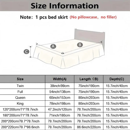 French Princess Lace Bed Skirt and Elegant All-Season Washable Mattress Protector for Bedroom, Guest Room, Hotel, or Dorm Decor