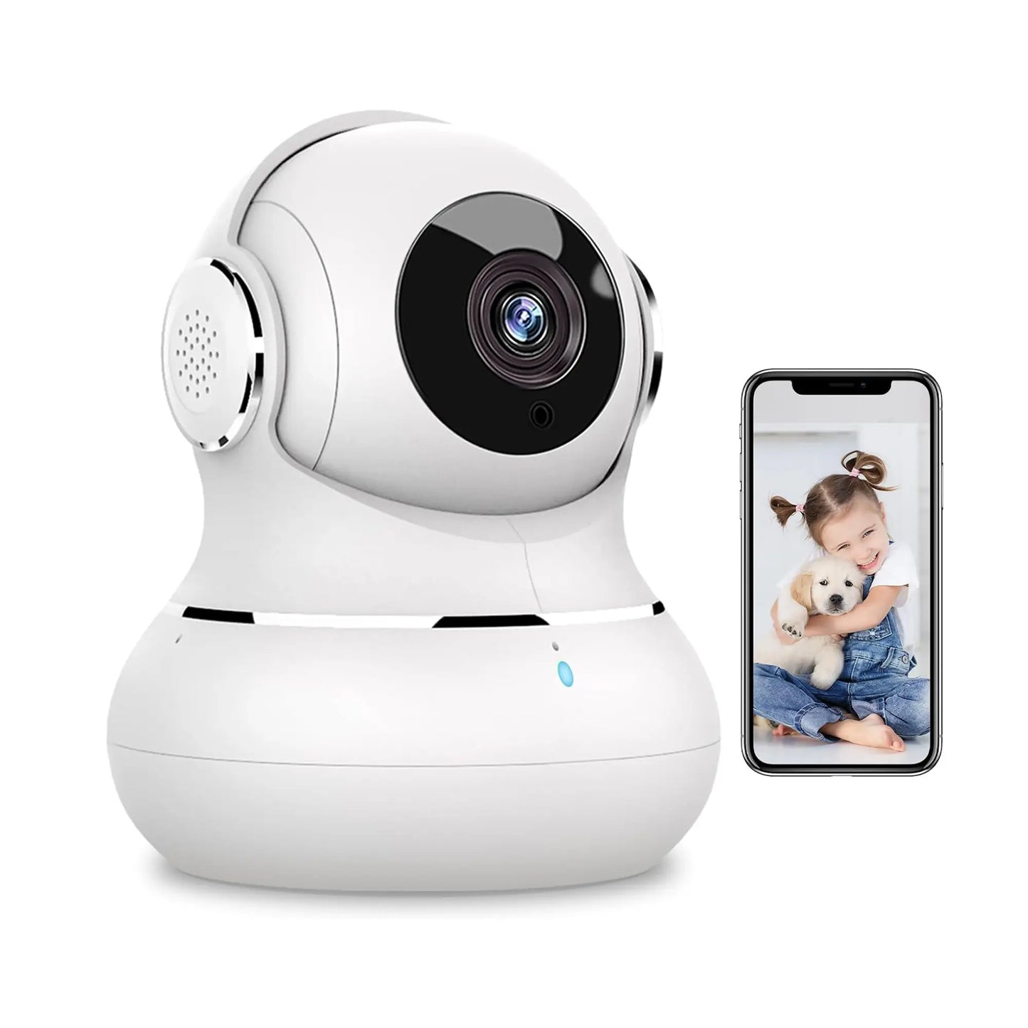 2K Indoor Camera: 360° Pan/Tilt Home Security for Pets, Motion Detection, Night Vision, 2-Way Audio, Alexa Compatible, App Control