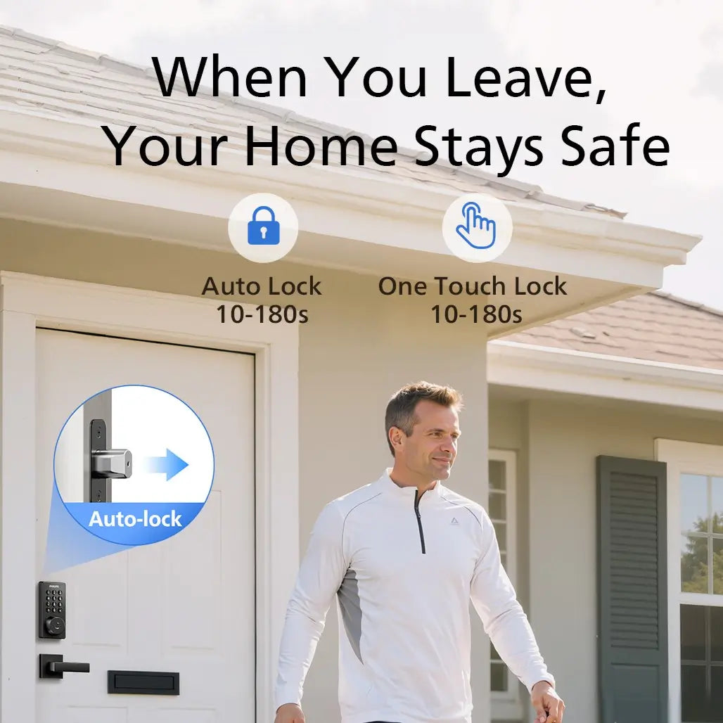Philips Smart Fingerprint Door Lock, 5-In-1 Keyless Entry Deadbolt, App-Assisted Control, Built-In Wifi, 6-Month Battery Life L3